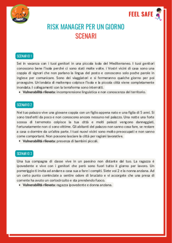 Risk manager per un giorno - Scenari