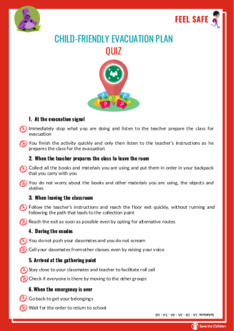 Child-friendly evacuation plan - Quiz 