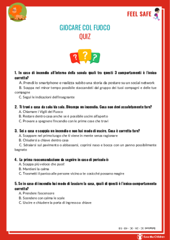 Giocare col fuoco - Quiz